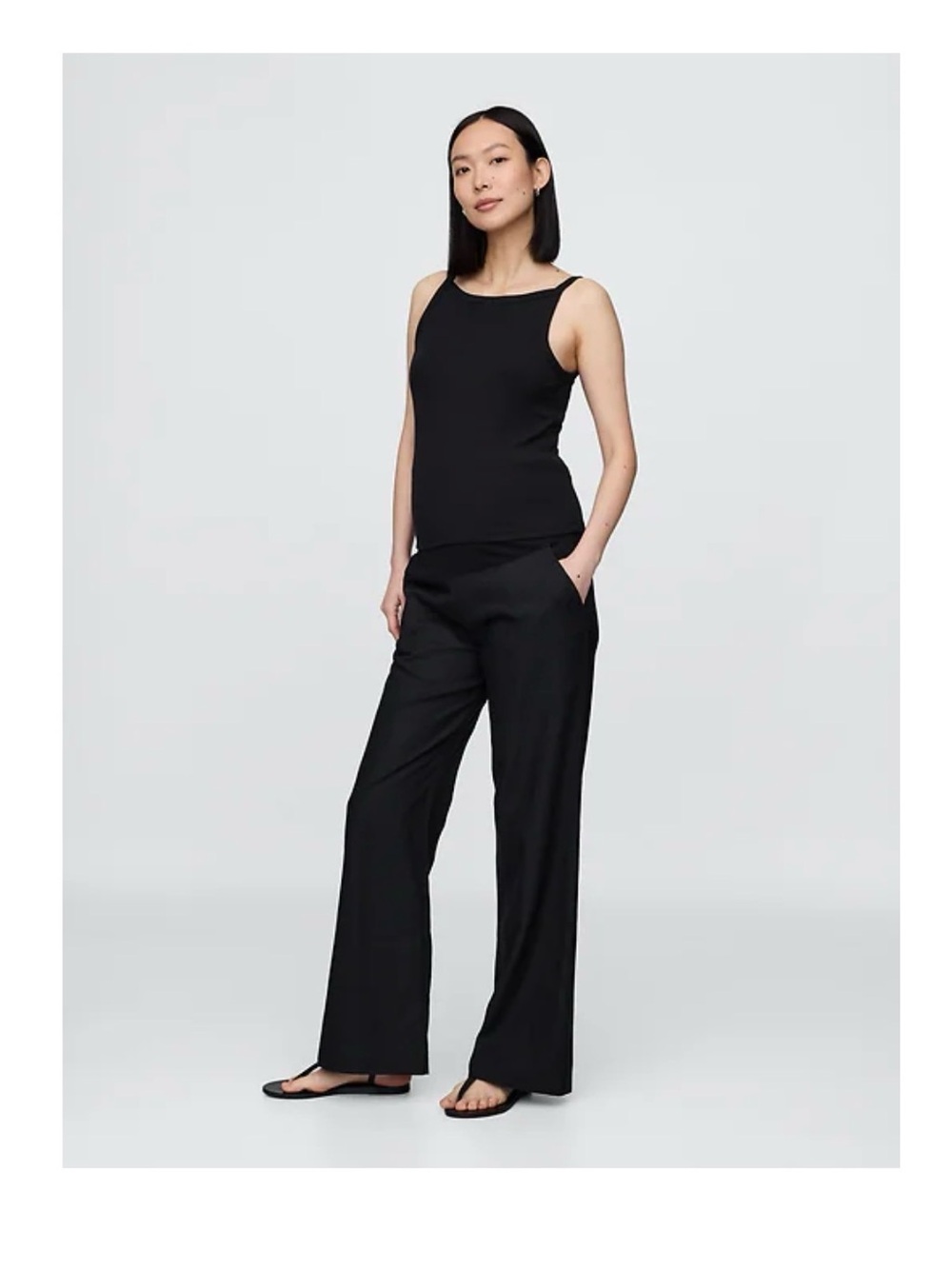 GAP Maternity Full Panel Linen Pants